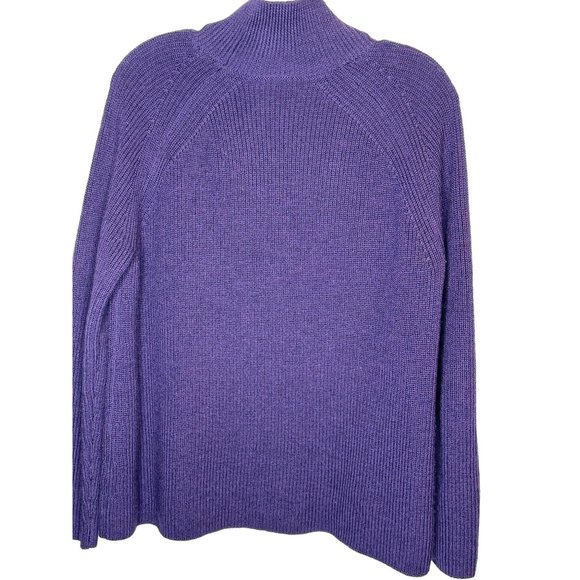 Eileen Fisher Merino turtle neck sweater purple (raisin) Medium - Picture 2 of 7